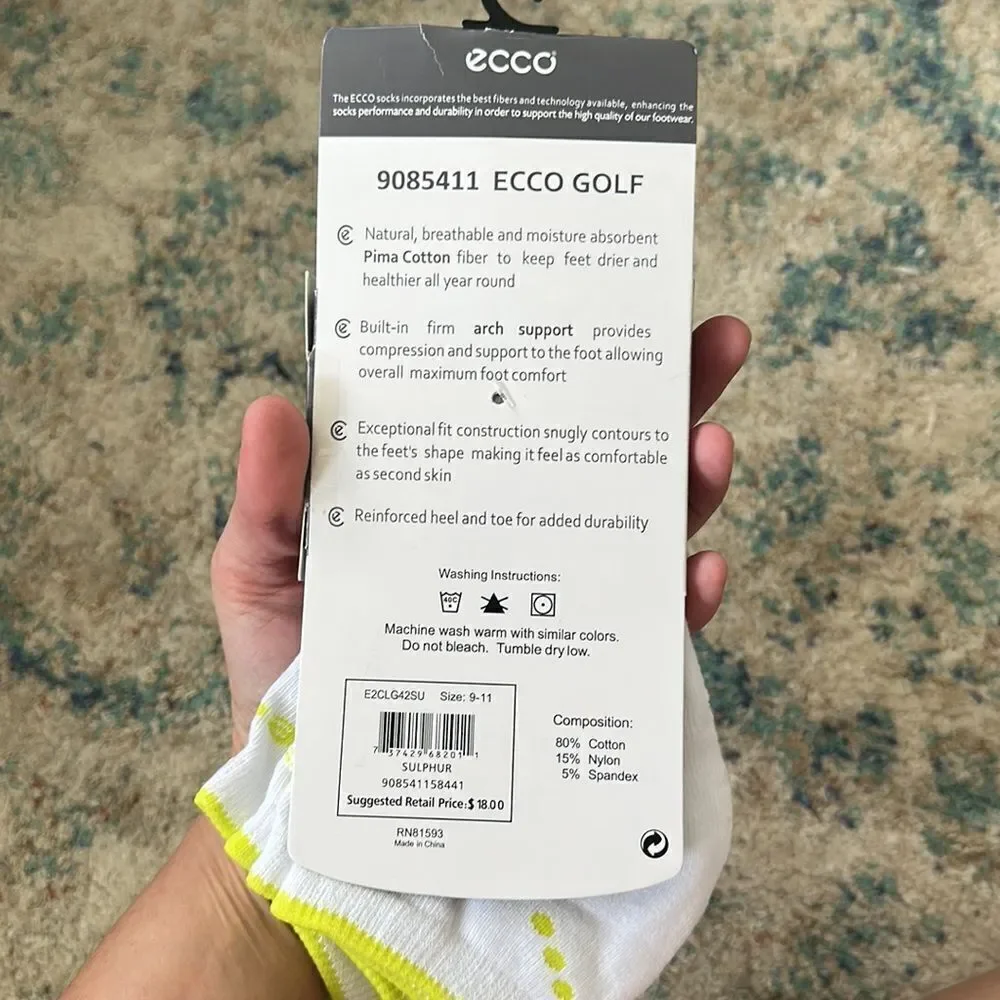 New Ecco cushion comfort golf socks size 9-11
